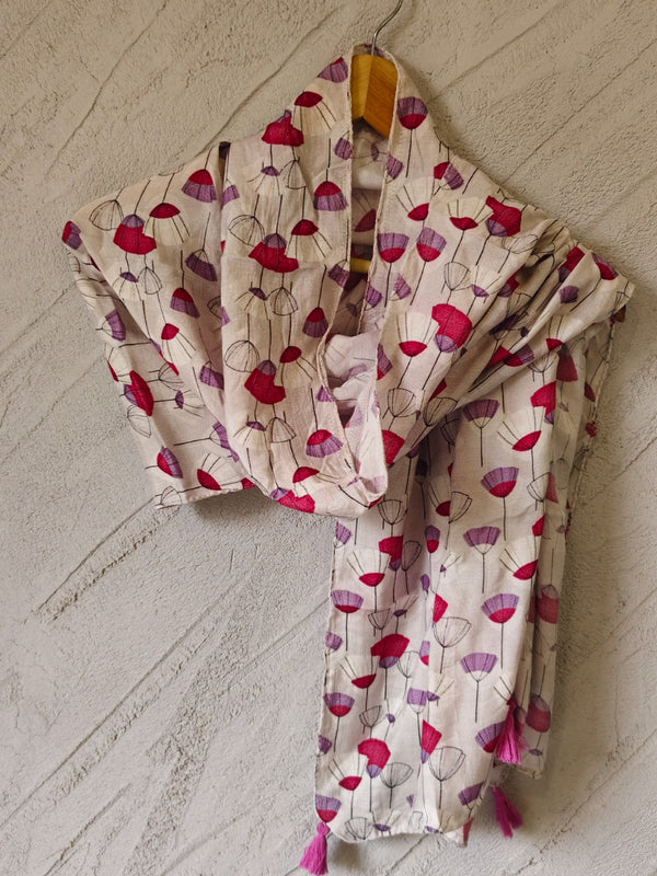 Appealing Multicolor Printed Muslin Designer Scarves/Stoles for Women SC5