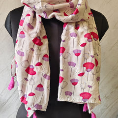 Appealing Multicolor Printed Muslin Designer Scarves/Stoles for Women SC5