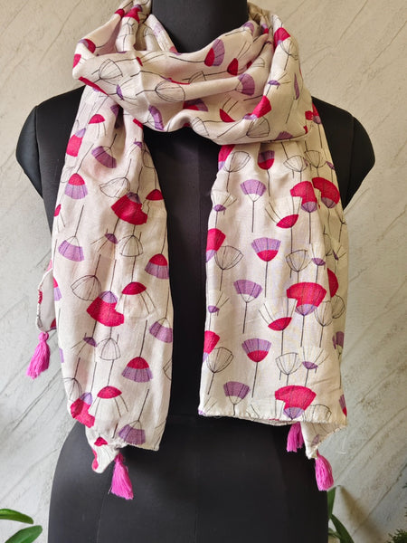 Appealing Multicolor Printed Muslin Designer Scarves/Stoles for Women SC5