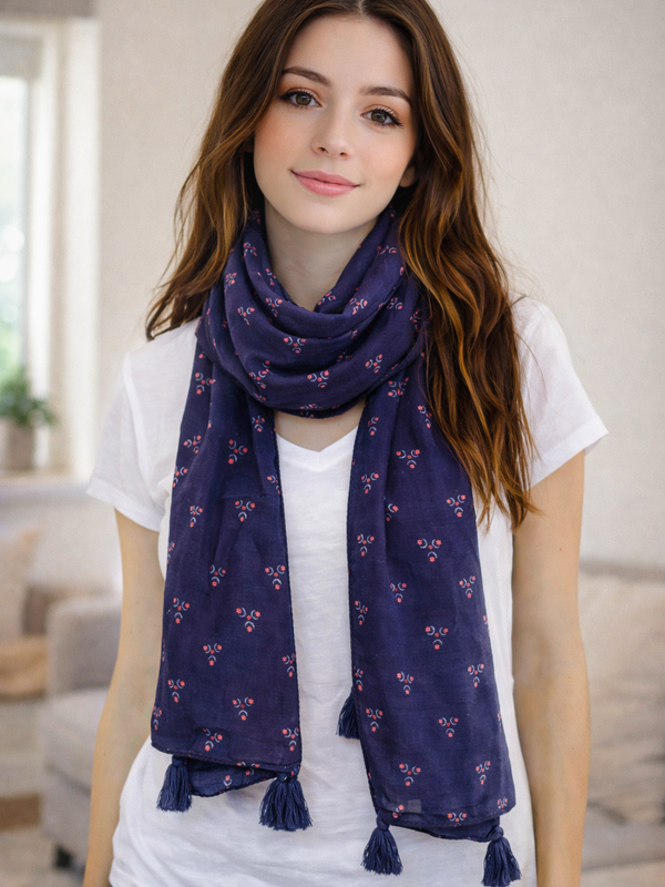Dazzling Multicolor Printed Muslin Regular Wear Scarves/Stoles for Women SC45