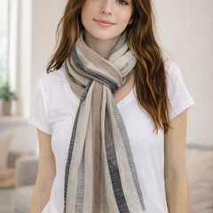 Stunning Peach  Printed Muslin Daily Wear Scarves/Stoles for Women SC15