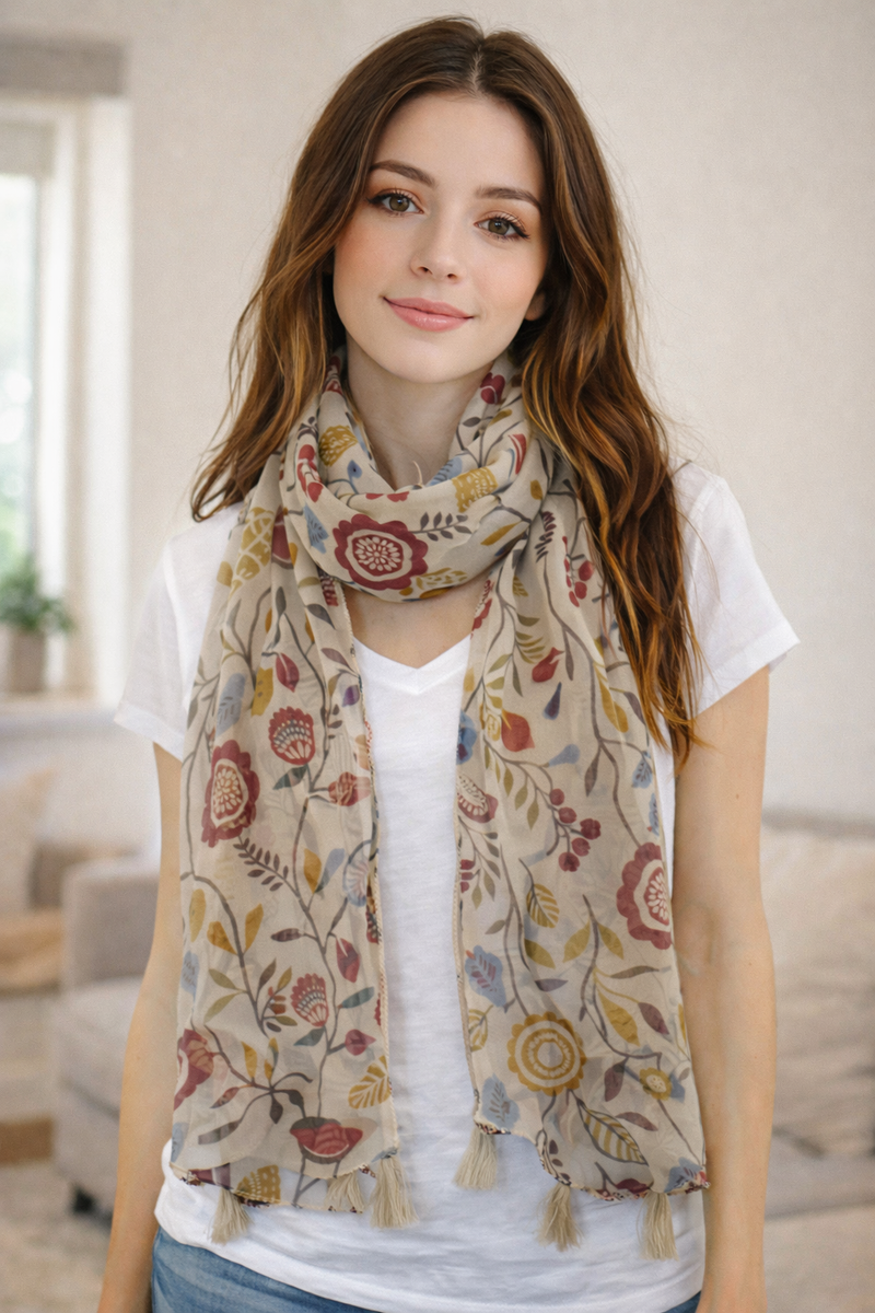 Elegant Multicolor Printed Tabby silk Everyday Stylish Scarves/Stoles for Women SC17
