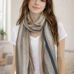 Alluring Blue  Printed Tabby silk Designer Scarves/Stoles for Women SC18