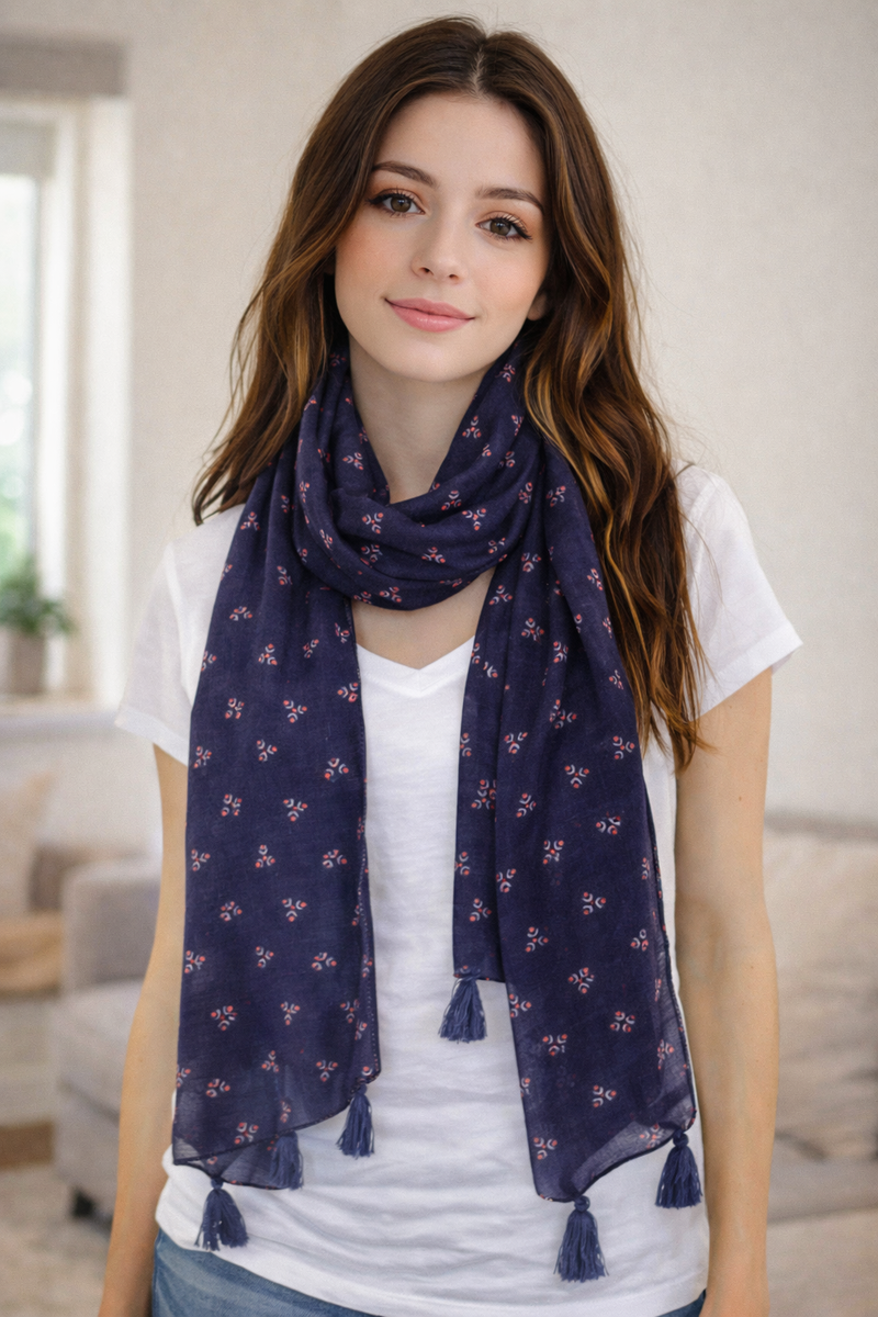 Beautiful Black Printed Tabby silk Regular Wear Scarves/Stoles for Women SC19