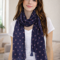 Beautiful Black Printed Tabby silk Regular Wear Scarves/Stoles for Women SC19