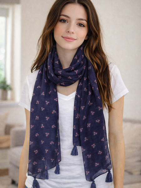 Beautiful Black Printed Tabby silk Regular Wear Scarves/Stoles for Women SC19