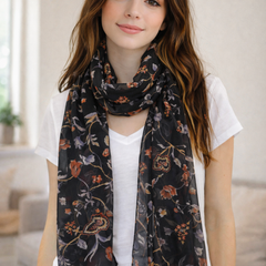 Alluring Multicolor Printed Tabby silk Everyday Scarves/Stoles for Women SC20