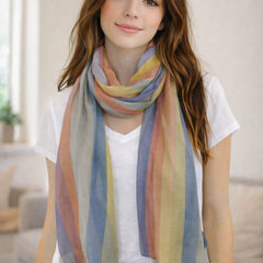 Decent Blue  Printed Tabby silk Daily Wear Scarves/Stoles for Women SC21