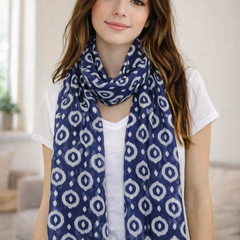 Pleasing Peach  Printed Tabby silk Casual Scarves/Stoles for Women SC22