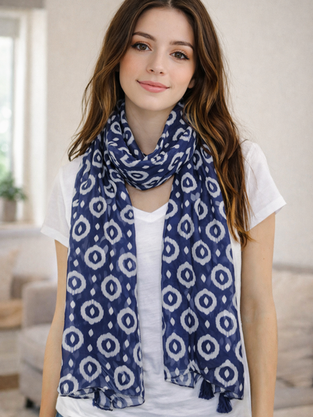 Pleasing Peach  Printed Tabby silk Casual Scarves/Stoles for Women SC22