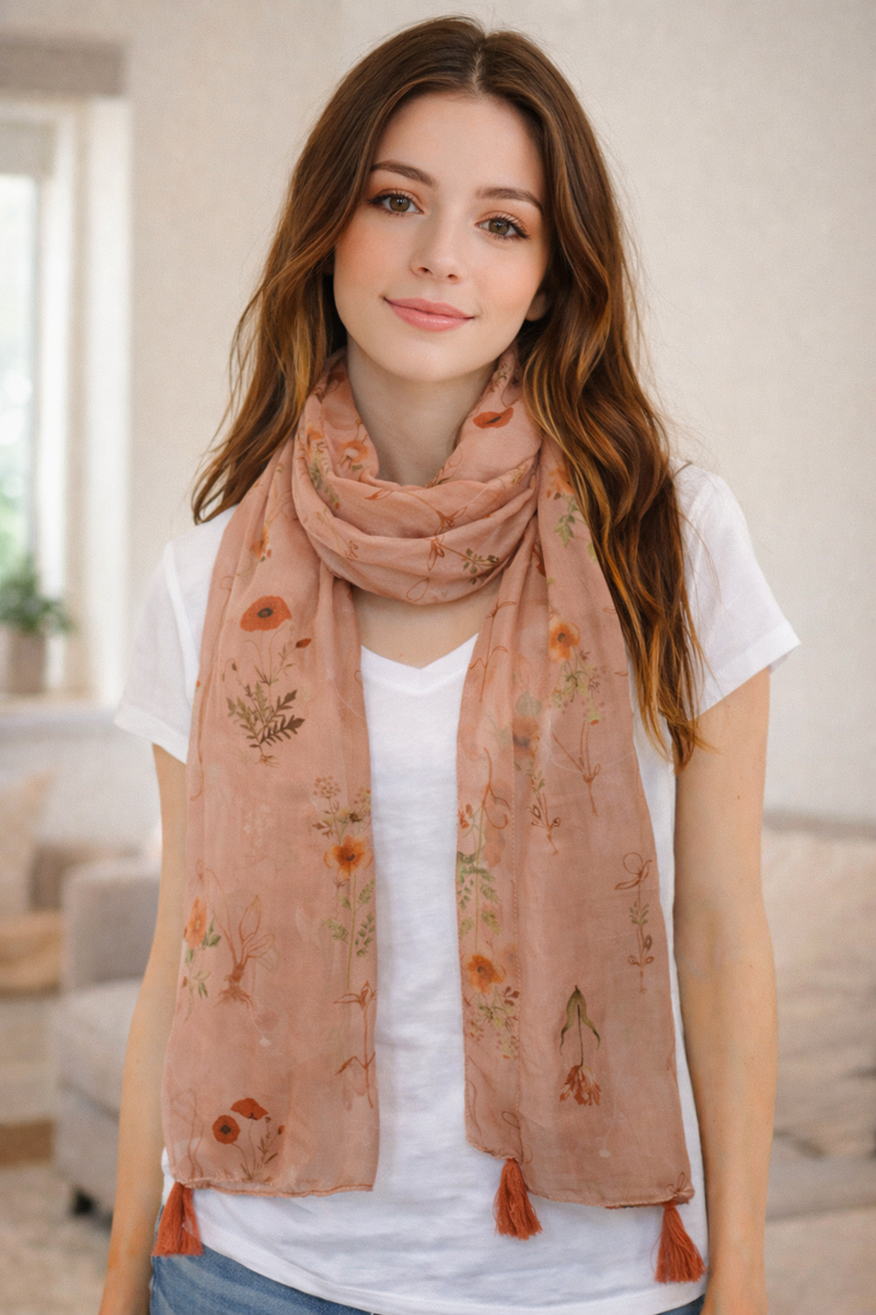 Pretty Blue  Printed Tabby silk Everyday Stylish Scarves/Stoles for Women SC23
