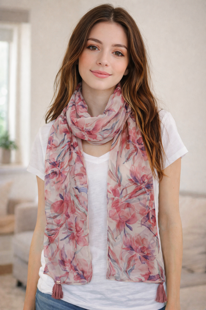 Charming Multicolor Printed Tabby silk Regular Wear Scarves/Stoles for Women SC25