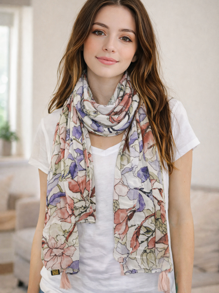 Decent Multicolor Printed Muslin Casual Scarves/Stoles for Women SC29