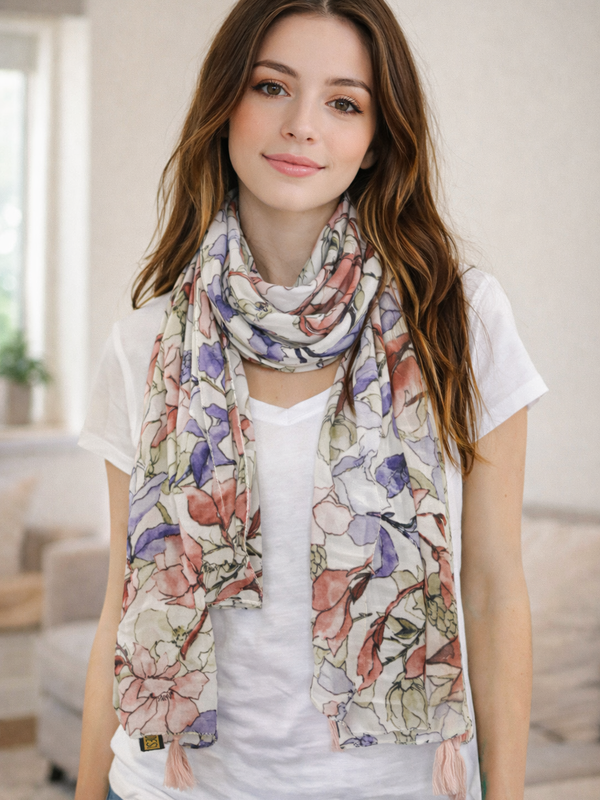 Decent Multicolor Printed Muslin Casual Scarves/Stoles for Women SC29