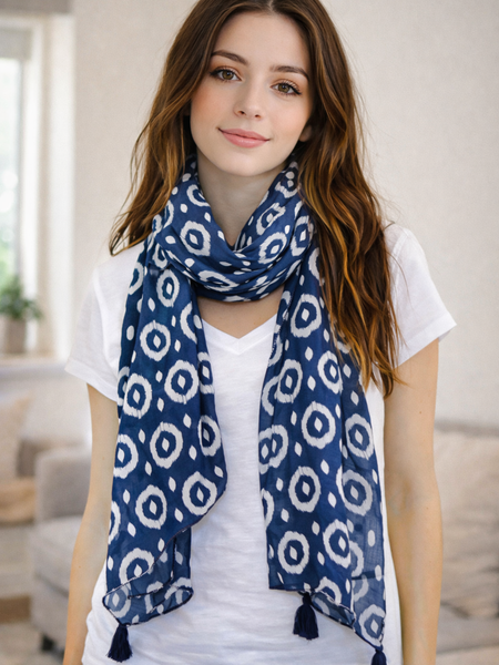 Pleasing Beige Printed Muslin Everyday Stylish Scarves/Stoles for Women SC4
