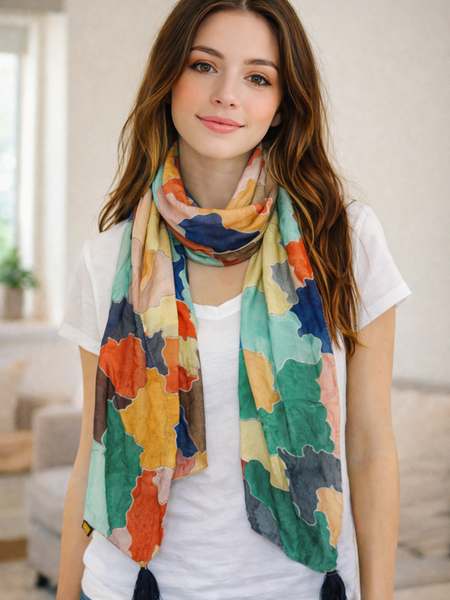 Classy Multicolor Printed Muslin Everyday Scarves/Stoles for Women SC33