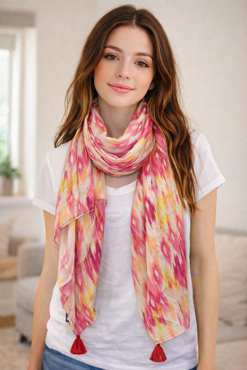 Appealing Black And White Printed Muslin Designer Scarves/Stoles for Women SC37