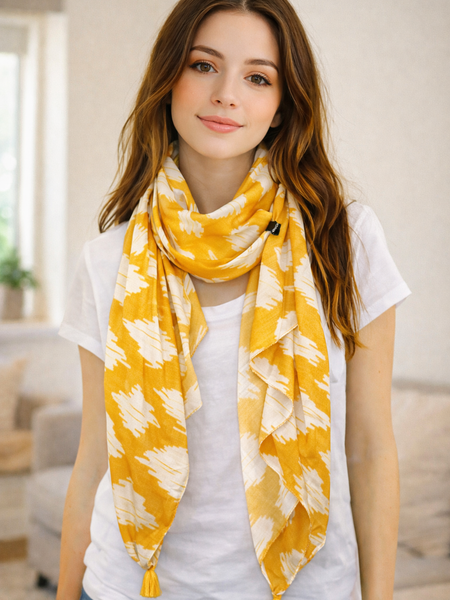 Pretty Multicolor Printed Muslin Lightweight Scarves/Stoles for Women SC39