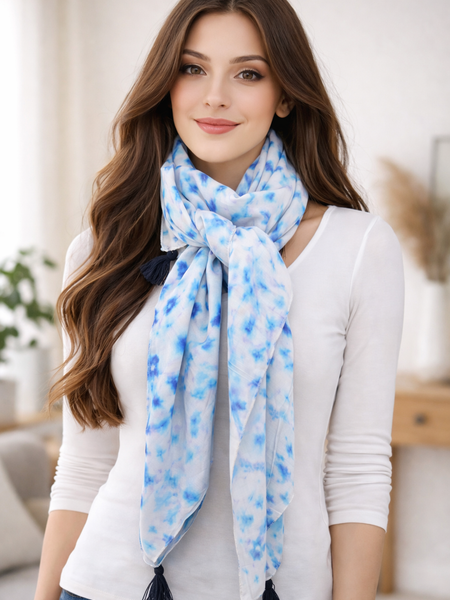 Appealing Multicolor Printed Muslin Casual Scarves/Stoles for Women SC48