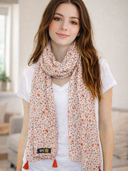 Stunning Pink Printed Muslin Regular Wear Scarves/Stoles for Women SC6