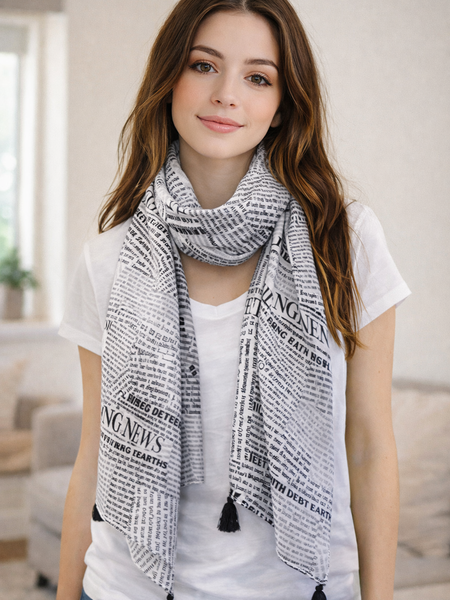 Alluring Navy Blue Printed Muslin Regular Wear Scarves/Stoles for Women SC58