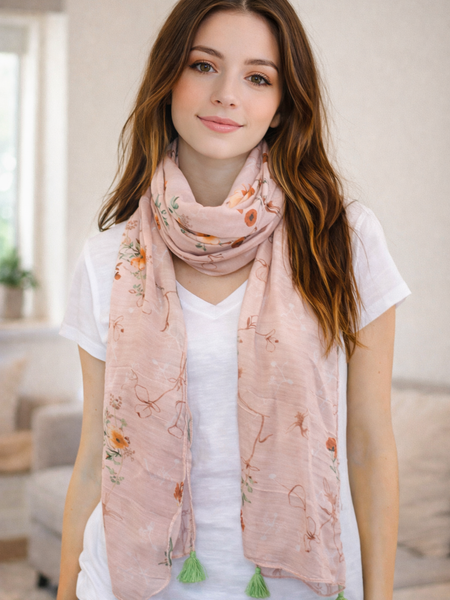 Pretty Green Printed Muslin Everyday Scarves/Stoles for Women SC7