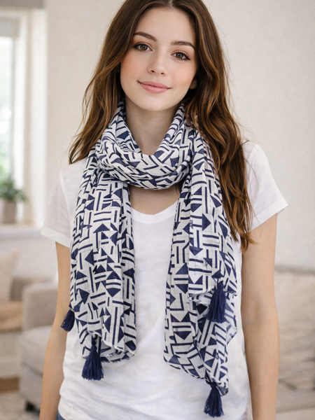 Stunning white Printed Muslin Everyday Stylish Scarves/Stoles for Women SC69