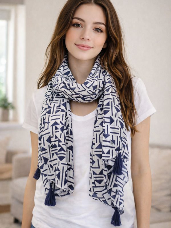 Stunning white Printed Muslin Everyday Stylish Scarves/Stoles for Women SC69