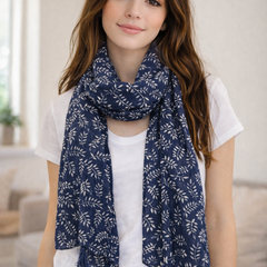 Splendid white Printed Muslin Daily Wear Scarves/Stoles for Women SC73