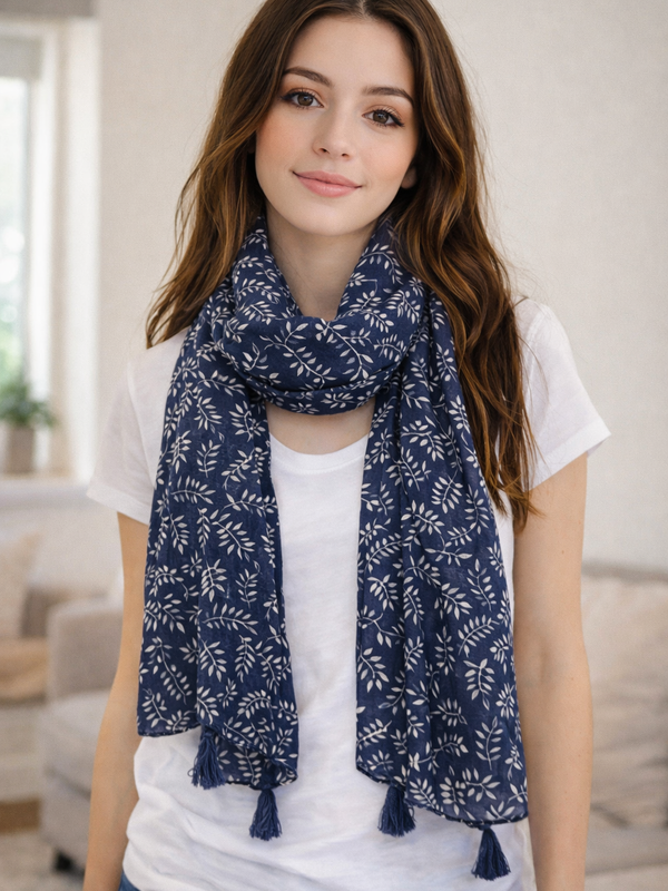 Splendid white Printed Muslin Daily Wear Scarves/Stoles for Women SC73