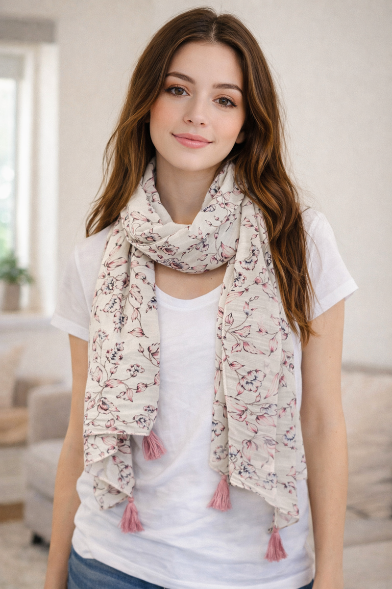 Splendid Blue Printed Rayon Casual Scarves/Stoles for Women SC74