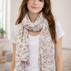 Splendid Blue Printed Rayon Casual Scarves/Stoles for Women SC74