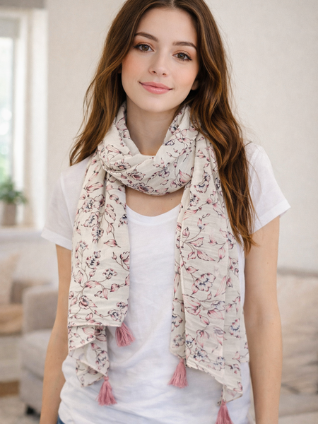 Splendid Blue Printed Rayon Casual Scarves/Stoles for Women SC74