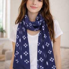 Appealing Blue Printed Rayon Everyday Scarves/Stoles for Women SC79