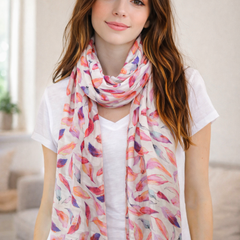 Alluring Mauve Printed Muslin Casual Scarves/Stoles for Women SC9