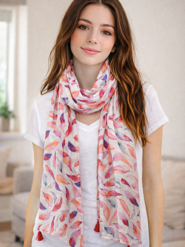 Alluring Mauve Printed Muslin Casual Scarves/Stoles for Women SC9