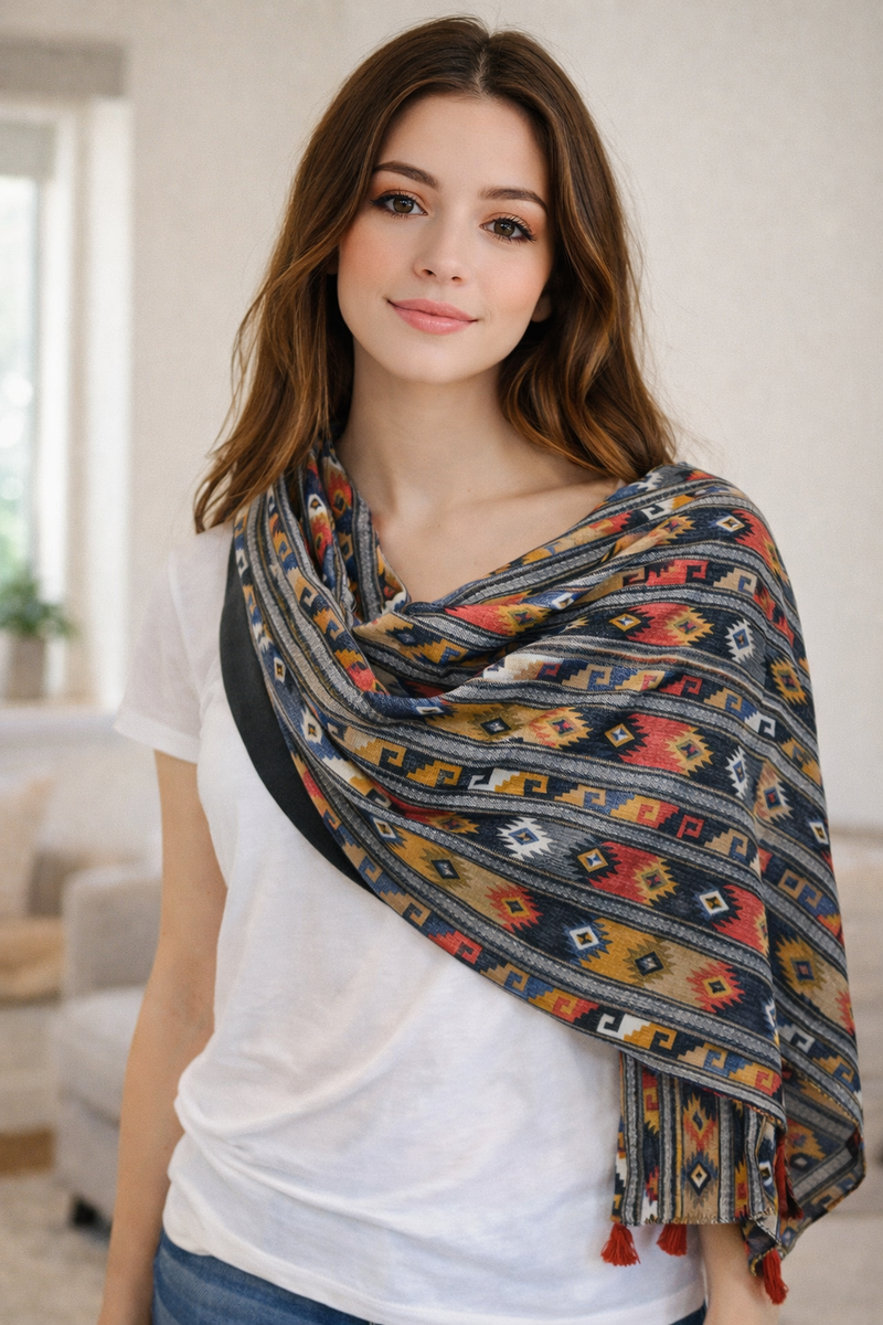 Stunning Multicolor Printed Rayon Designer Scarves/Stoles for Women SC89