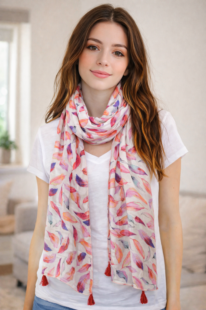 Alluring Mauve Printed Muslin Casual Scarves/Stoles for Women SC9