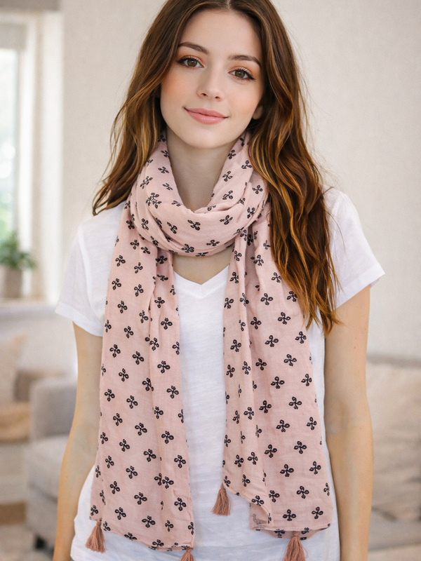 Classy Cream Printed Muslin Everyday Stylish Scarves/Stoles for Women SC10