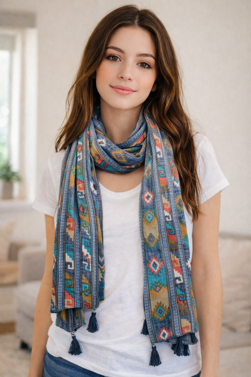 Pleasing Multicolor Printed Rayon Lightweight Scarves/Stoles for Women SC91