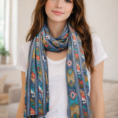 Pleasing Multicolor Printed Rayon Lightweight Scarves/Stoles for Women SC91