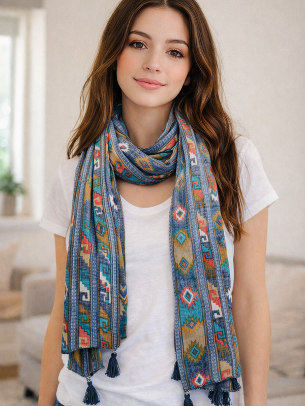 Pleasing Multicolor Printed Rayon Lightweight Scarves/Stoles for Women SC91