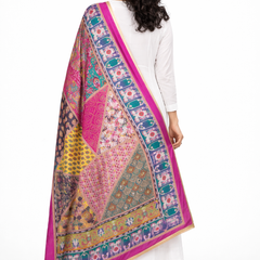 Multicolor Patchwork Paisley Print Designer Dupatta DB3019