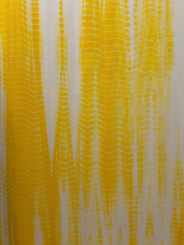 Desi Butik Women’s Gaji Silk Yellow Tie Dye Dupatta DB2268