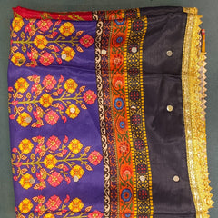 Multicolor Printed Patchwork Gaji Silk Dupatta | Traditional Ethnic Designer Dupatta DB3001