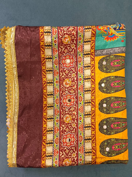 Multicolor Patchwork Printed ART SILK Dupatta DB3014