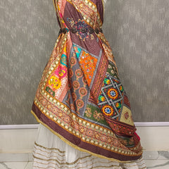 Multicolor Patchwork Printed ART SILK Dupatta DB3014