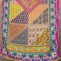 Multicolor Patchwork Paisley Print Designer Dupatta DB3019