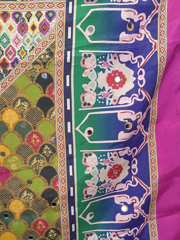 Multicolor Patchwork Paisley Print Designer Dupatta DB3019