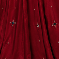 Cotton Silk RED Stitched Lehenga  for Navratri DBL5048